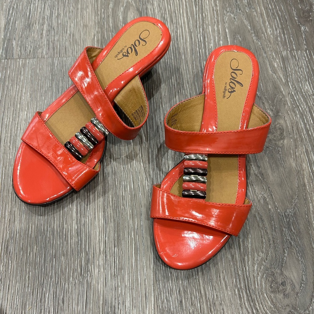 Softspots Women's Bold Glossy Coral Sandals